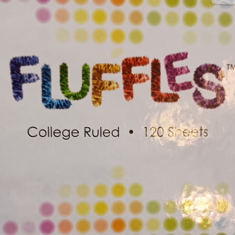 fluff White Plush Spiral Notebook with Emoji Face - Picture 5 of 9